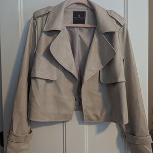 Bagatelle Collection Faux Leather Beige Jacket. Size Medium.